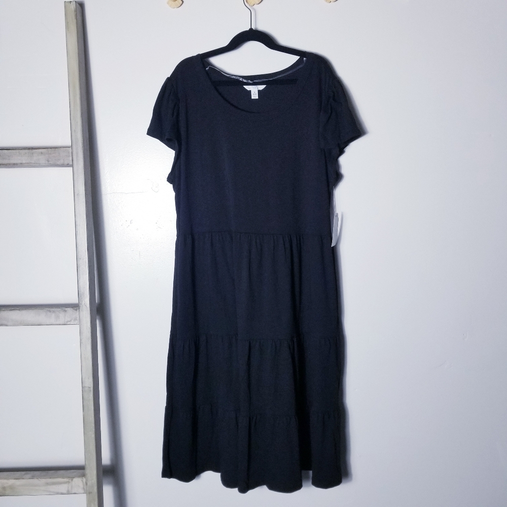 NWT TIME AND TRU BLACK TIERED DRESS SIZE SMALL